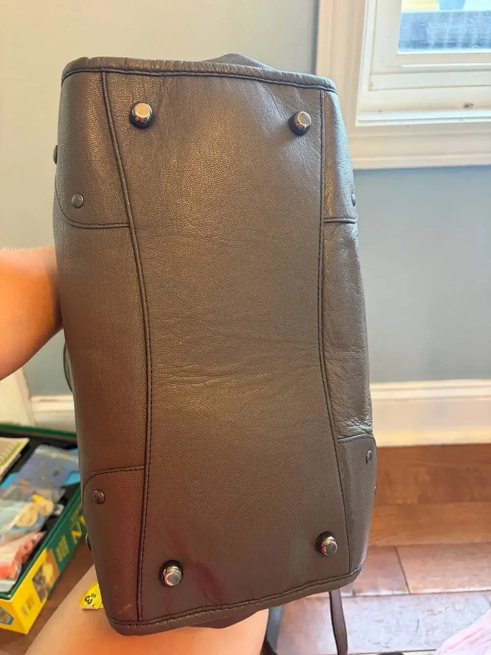 Coach Rhyder 33 Satchel in Metallic Leather with Turn-Lock Detail